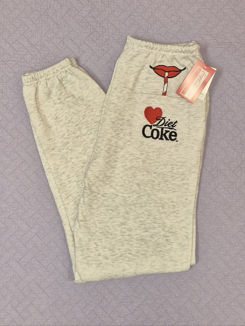 Coca-Cola Womens Light Heather Gray Lounge Pants Size Small